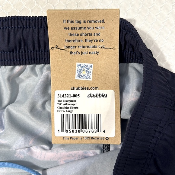 🐊 Chubbies XL 7 in. inseam, The Everglades navy w/ alligator compression shorts - Picture 6 of 11